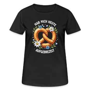 Pretzel dressed up Bavaria traditional costume bavarian funny - Women's Breathable T-Shirt - black - Front - AI Model Female 172 light (172cm)