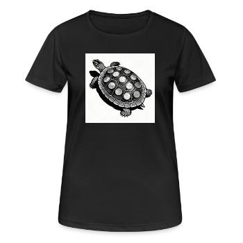 Münz-Schildkröte Geometrie - Frauen T-Shirt atmungsaktiv - Schwarz - Vorne - AI Model Female 172 light (172cm)