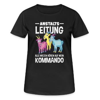 Anstaltsleitung Chef Leitung - Frauen T-Shirt atmungsaktiv - Schwarz - Vorne - AI Model Female 172 light (172cm)