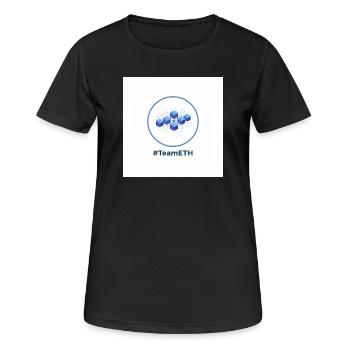TeamETH Knoten Netzwerk - Frauen T-Shirt atmungsaktiv - Schwarz - Vorne - AI Model Female 172 light (172cm)