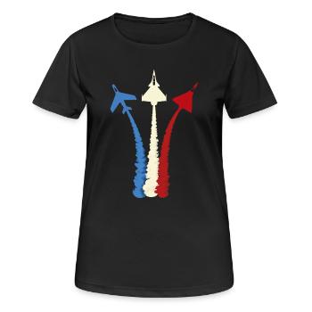 Avions Français - T-shirt respirant Femme - noir - Devant - AI Model Female 172 light (172cm)