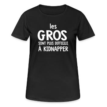 Les Gros Plus Difficile Humour - T-shirt respirant Femme - noir - Devant - AI Model Female 172 light (172cm)