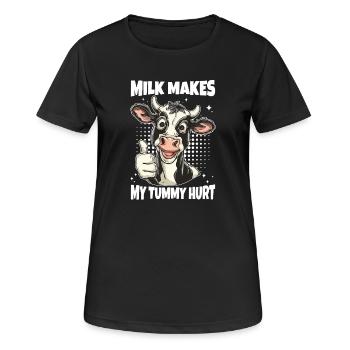 Dicton de vache intolérante au lactose - T-shirt respirant Femme - noir - Devant - AI Model Female 172 light (172cm)