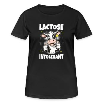 Vache laitière intolérante au lactose - T-shirt respirant Femme - noir - Devant - AI Model Female 172 light (172cm)