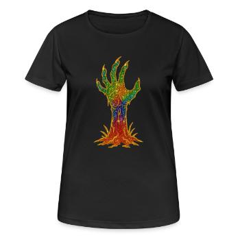 Regenbogen-Glitzerhand Erwachen - Frauen T-Shirt atmungsaktiv - Schwarz - Vorne - AI Model Female 172 light (172cm)