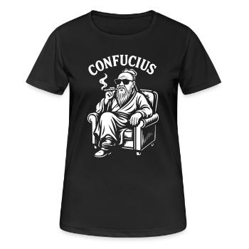 Confucius Lounge Cigare à barbe - T-shirt respirant Femme - noir - Devant - AI Model Female 172 light (172cm)