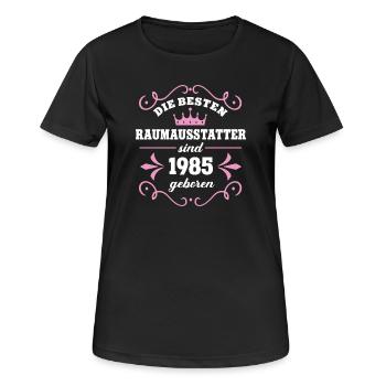 Interior decorator Birthday born in 1985 - Women's Breathable T-Shirt - black - Front - AI Model Female 172 light (172cm)