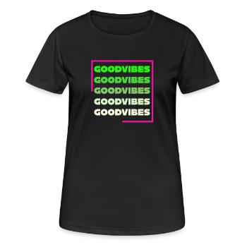 Gute Stimmung - Frauen T-Shirt atmungsaktiv - Schwarz - Vorne - AI Model Female 172 light (172cm)