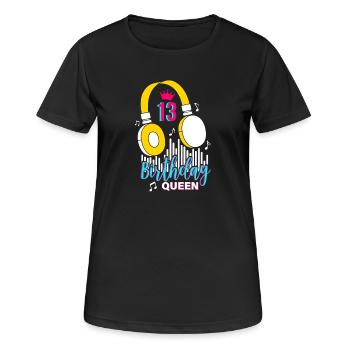 Birthday Queen 13th Birthday - Women's Breathable T-Shirt - black - Front - AI Model Female 172 light (172cm)