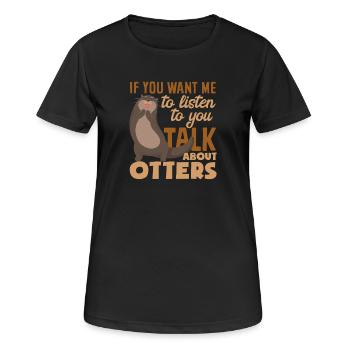 Seeotter Gespräch Über Otter - Frauen T-Shirt atmungsaktiv - Schwarz - Vorne - AI Model Female 172 light (172cm)