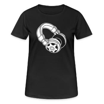 Headphone Silhouette: DJ & Music Vibes - Women's Breathable T-Shirt - black - Front - AI Model Female 172 light (172cm)