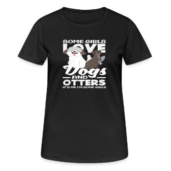 Lustige Seeotter-hunde - Frauen T-Shirt atmungsaktiv - Schwarz - Vorne - AI Model Female 172 light (172cm)