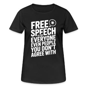 Meinungsfreiheit ist für alle, auch für Menschen, die Sie nicht kennen - Frauen T-Shirt atmungsaktiv - Schwarz - Vorne - AI Model Female 172 light (172cm)