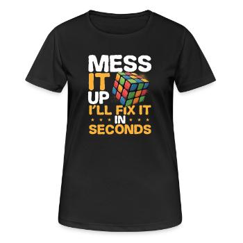 Mess Up I'll Make It In Seconds -puzzle - Women's Breathable T-Shirt - black - Front - AI Model Female 172 light (172cm)