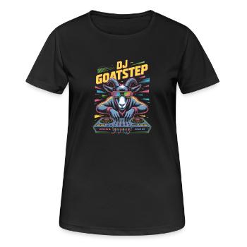 DJ Goatstep Chèvre Rave EDM Dubstep Vibes - T-shirt respirant Femme - noir - Devant - AI Model Female 172 light (172cm)