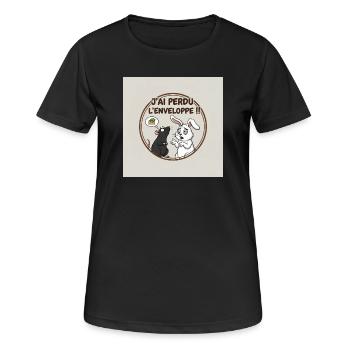 Ich habe den Umschlag verloren - Frauen T-Shirt atmungsaktiv - Schwarz - Vorne - AI Model Female 172 light (172cm)