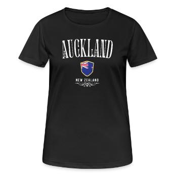 Auckland New Zealand, minimalist design - Women's Breathable T-Shirt - black - Front - AI Model Female 172 light (172cm)