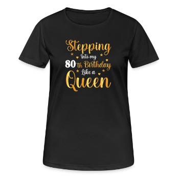 80e anniversaire Queen Style - T-shirt respirant Femme - noir - Devant - AI Model Female 172 light (172cm)