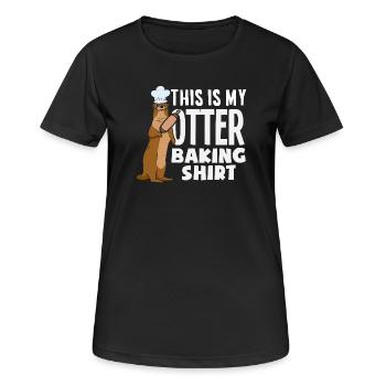 Seeotter Cartoon Backen Shirt - Frauen T-Shirt atmungsaktiv - Schwarz - Vorne - AI Model Female 172 light (172cm)