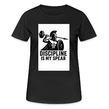 Spartan Discipline – Barbell Spear - Women's Breathable T-Shirt - black - Front - AI Model Female 172 light (172cm)