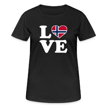 Amour - Drapeau de la Norvège - Norvège - Norvège - T-shirt respirant Femme - noir - Devant - AI Model Female 172 light (172cm)