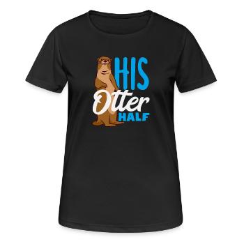 Seeotter Cartoon Seine Otter Hälfte - Frauen T-Shirt atmungsaktiv - Schwarz - Vorne - AI Model Female 172 light (172cm)