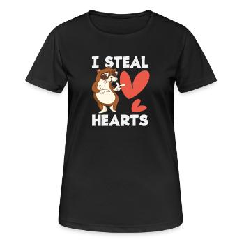 Seeotter Cartoon Herz Ich Stehlen - Frauen T-Shirt atmungsaktiv - Schwarz - Vorne - AI Model Female 172 light (172cm)
