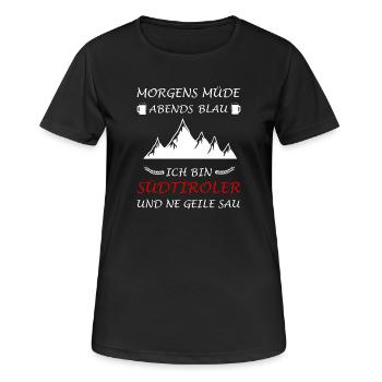 Südtiroler Südtirolerin Südtirol Einheimischer - Frauen T-Shirt atmungsaktiv - Schwarz - Vorne - AI Model Female 172 light (172cm)