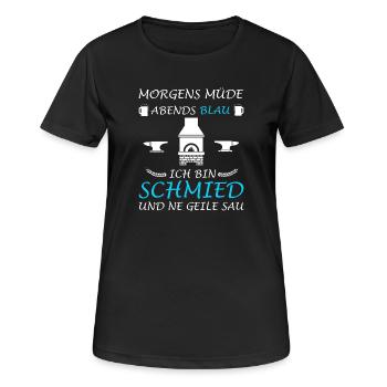 Forge Forge Enclume Construction Métallique - T-shirt respirant Femme - noir - Devant - AI Model Female 172 light (172cm)