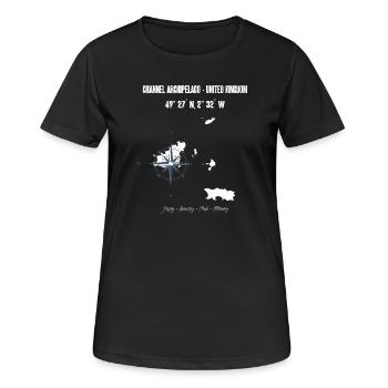 Channel Islands Map Design - Women's Breathable T-Shirt - black - Front - AI Model Female 172 light (172cm)