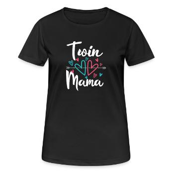 Twin Mom Pregnancy Mom of Twins - Women's Breathable T-Shirt - black - Front - AI Model Female 172 light (172cm)