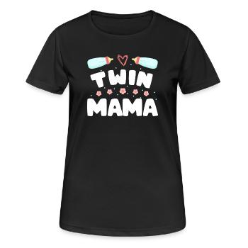 Twin Mom Pregnancy Mom of Twins - Women's Breathable T-Shirt - black - Front - AI Model Female 172 light (172cm)