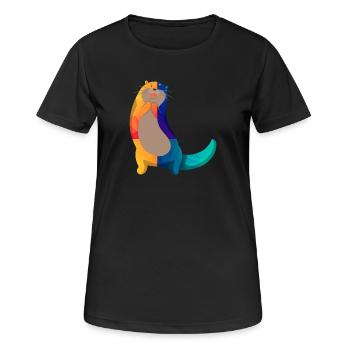 Seeotter Cartoon - Frauen T-Shirt atmungsaktiv - Schwarz - Vorne - AI Model Female 172 light (172cm)