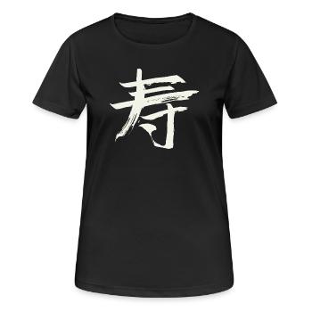 Longévité - Caractère chinois - T-shirt respirant Femme - noir - Devant - AI Model Female 172 light (172cm)