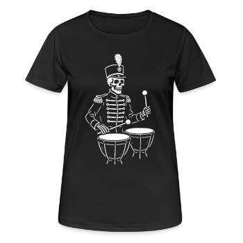 Tambour squelette en uniforme de parade - T-shirt respirant Femme - noir - Devant - AI Model Female 172 light (172cm)