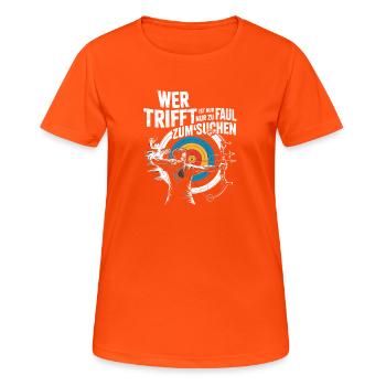 Archery design for archers and courses - Women's Breathable T-Shirt - neon orange - Front - AI Model Female 172 dark (172cm)