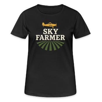 Cadeau de pilote d’agriculture de l’aviation rurale - T-shirt respirant Femme - noir - Devant - AI Model Female 172 light (172cm)