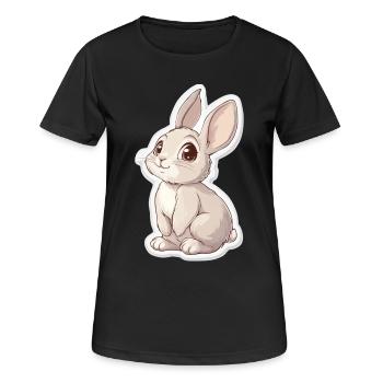 Hase - Frauen T-Shirt atmungsaktiv - Schwarz - Vorne - AI Model Female 172 light (172cm)