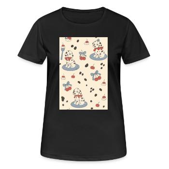 Chiots Dalmatien Charme Cerises - T-shirt respirant Femme - noir - Devant - AI Model Female 172 light (172cm)