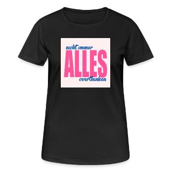 Nachdenklich Sprüche Gedanken - Frauen T-Shirt atmungsaktiv - Schwarz - Vorne - AI Model Female 172 light (172cm)