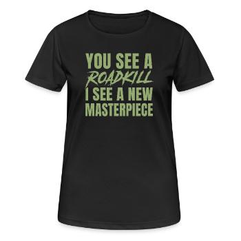 Tierpräparation für das Design von Präparatoren - Frauen T-Shirt atmungsaktiv - Schwarz - Vorne - AI Model Female 172 light (172cm)