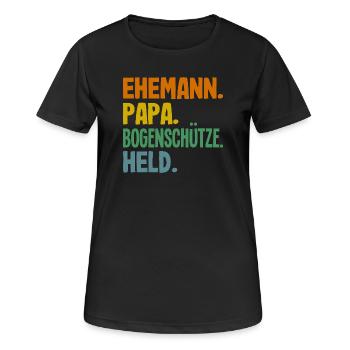 Bogenschießen Bogenschütze Geschenk - Frauen T-Shirt atmungsaktiv - Schwarz - Vorne - AI Model Female 172 light (172cm)
