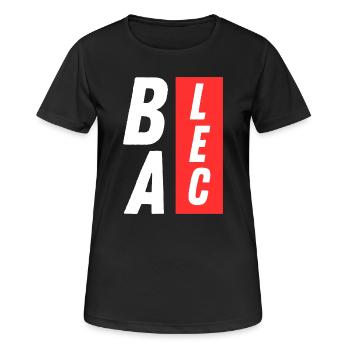 (Je M'EN) BALEC, humour décontracté - T-shirt respirant Femme - noir - Devant - AI Model Female 172 light (172cm)