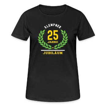 Klempner Jubiläum 25 Jahre 25 jähriges Jubilaeum - Frauen T-Shirt atmungsaktiv - Schwarz - Vorne - AI Model Female 172 light (172cm)