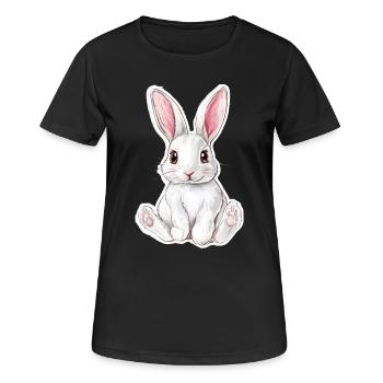 Hase - Frauen T-Shirt atmungsaktiv - Schwarz - Vorne - AI Model Female 172 light (172cm)