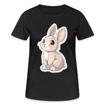 Hase - Frauen T-Shirt atmungsaktiv - Schwarz - Vorne - AI Model Female 172 light (172cm)