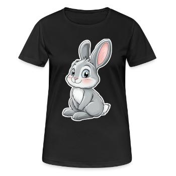 Hase - Frauen T-Shirt atmungsaktiv - Schwarz - Vorne - AI Model Female 172 light (172cm)