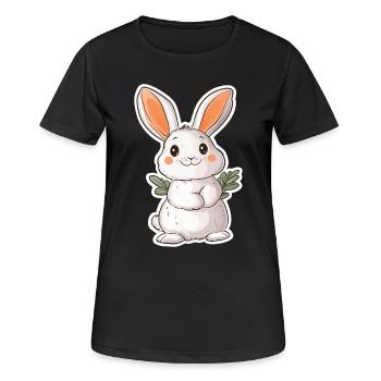 Hase - Frauen T-Shirt atmungsaktiv - Schwarz - Vorne - AI Model Female 172 light (172cm)