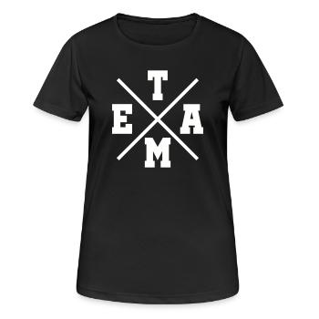 Team - Frauen T-Shirt atmungsaktiv - Schwarz - Vorne - AI Model Female 172 light (172cm)