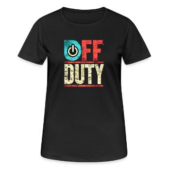 Off Duty Power Button Vintage, Mom and Dad - Women's Breathable T-Shirt - black - Front - AI Model Female 172 light (172cm)